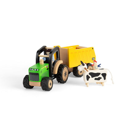 Country Tractor & Trailer - Wooden Farm Toy - Toby Tiger