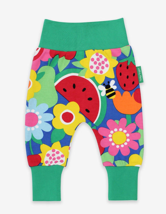 Organic Fruit Flower Print Yoga Pants - Toby Tiger UK Retail