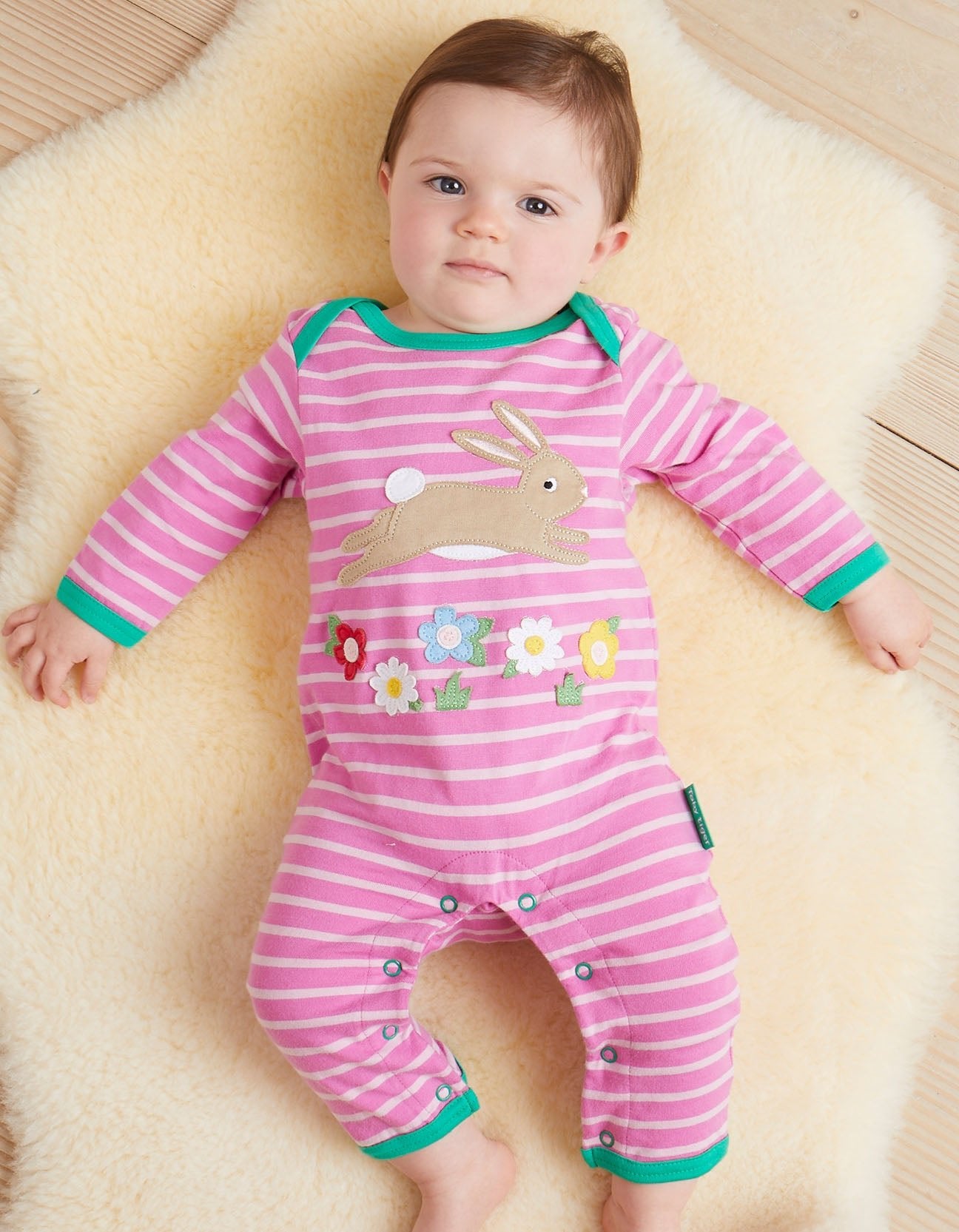 Baby 2024 bunny sleepsuit