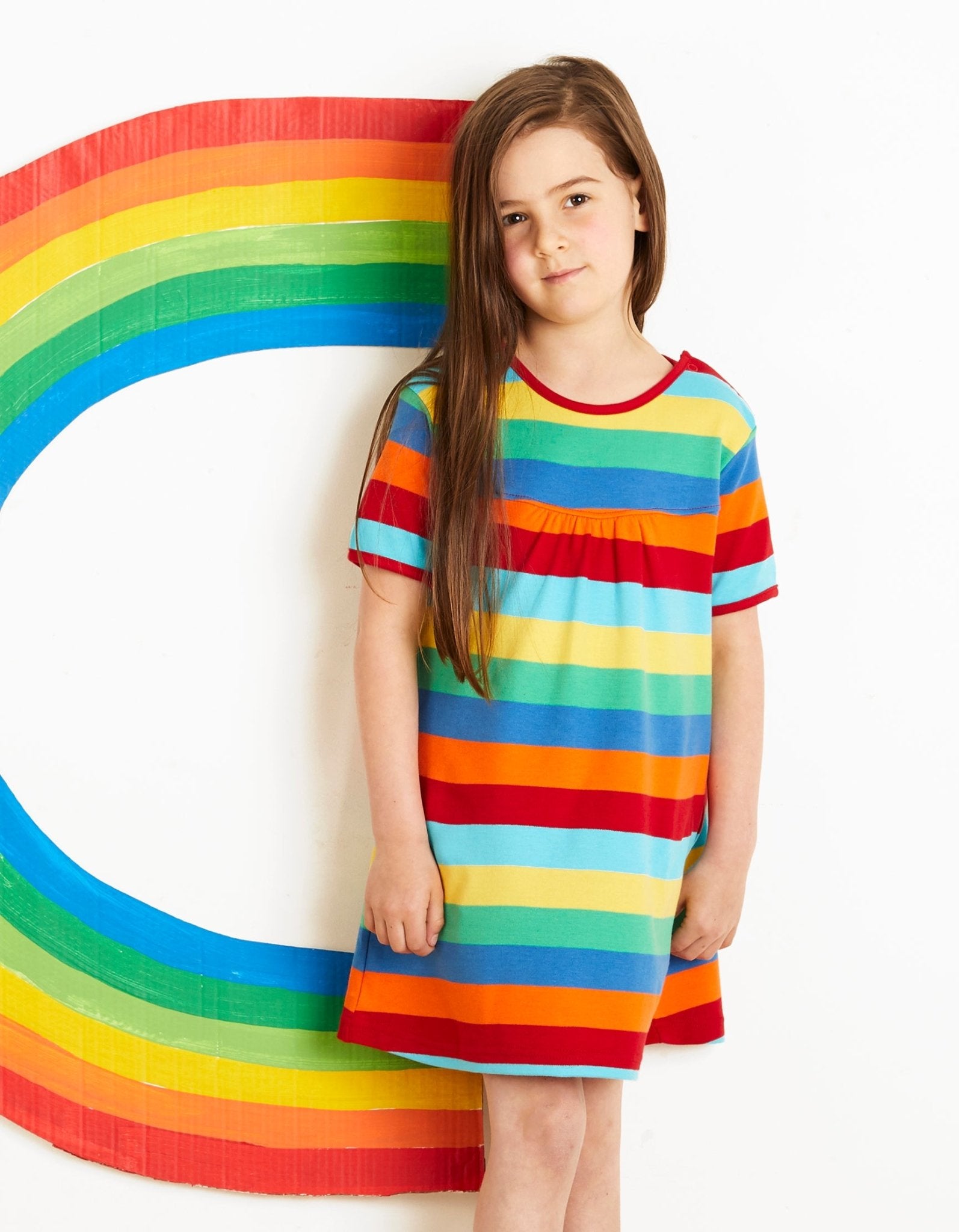 Multi stripe shirt top dress